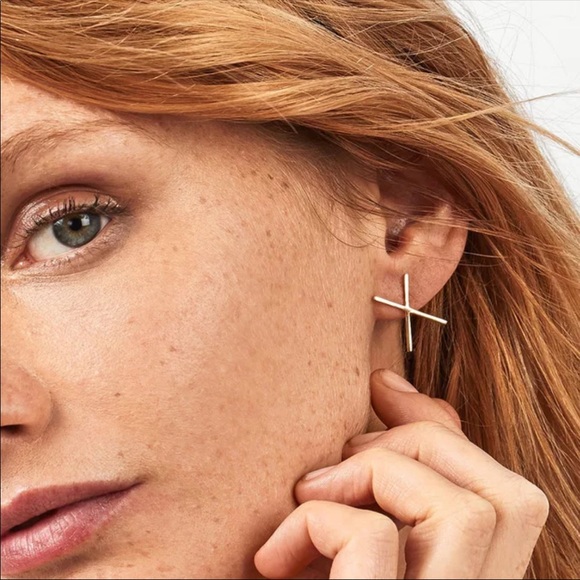 • River •  X Earring Studs - Picture 1 of 3